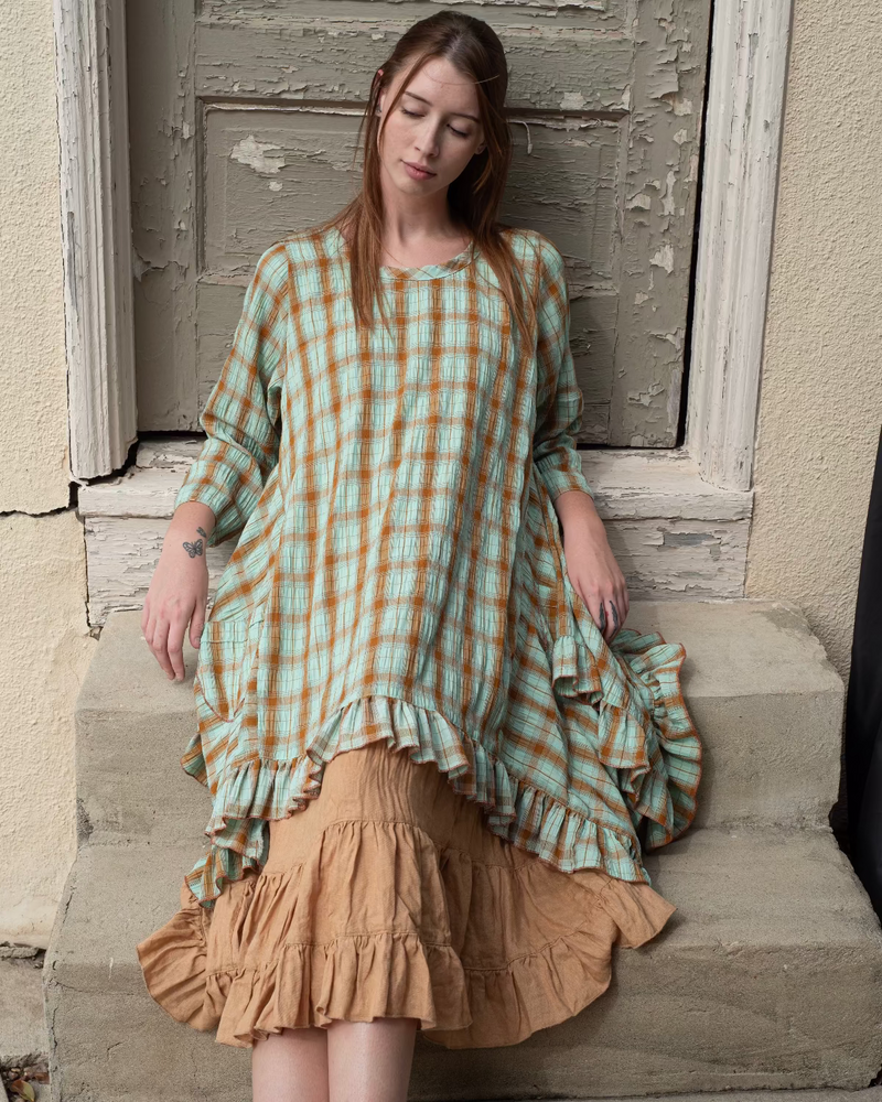 Flutter Top in Seersucker, USA