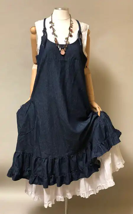 Emma Pinafore Indigo Denim