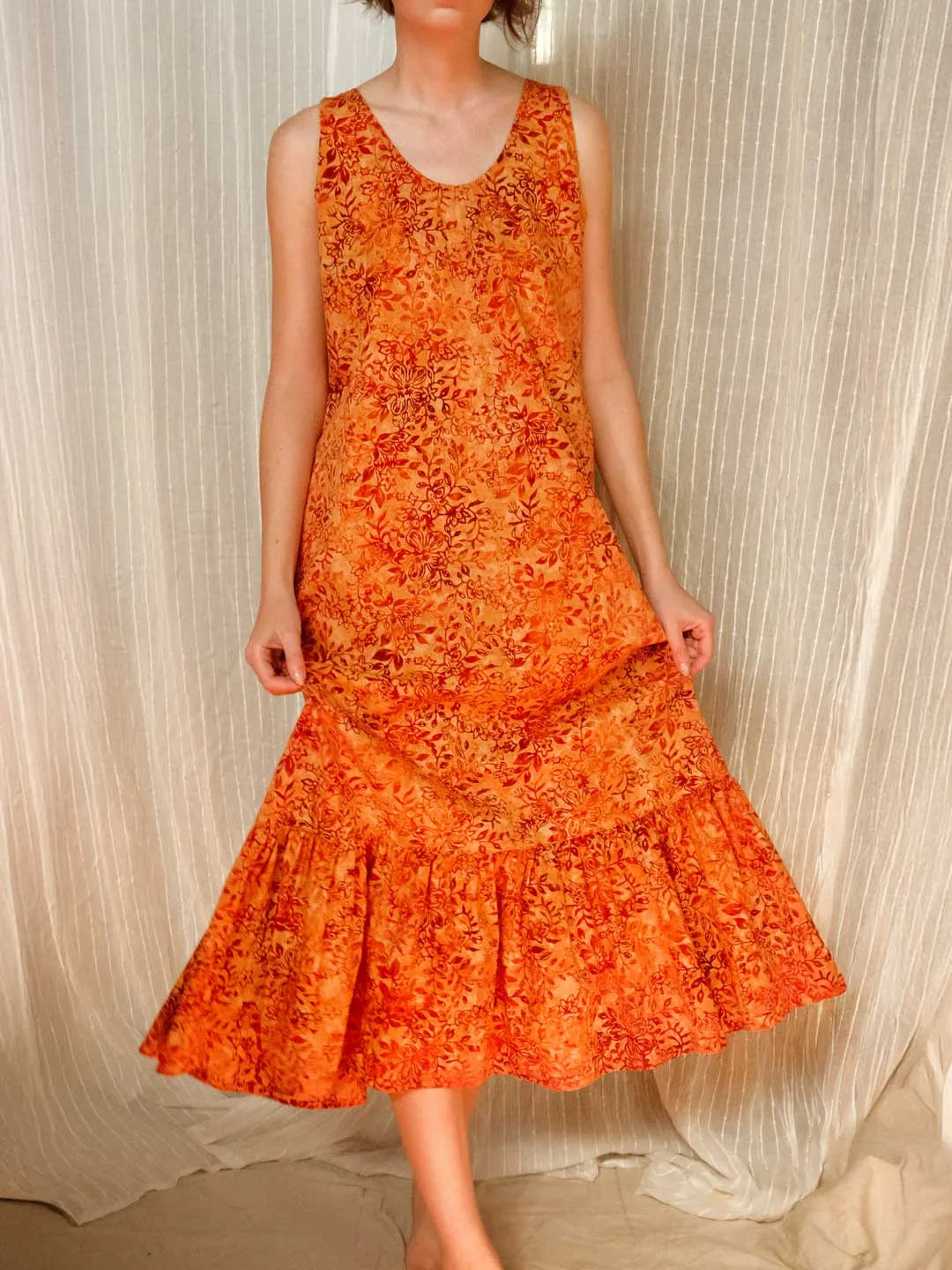 Fairy Slip Long in Cotton Ginger Floral / S Fairy Slip Long in Cotton Ginger Floral / S