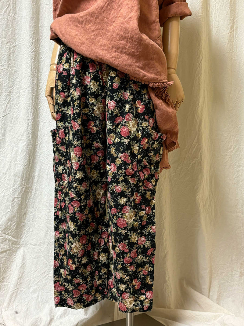 Cargo Capri Cotton Flax Print