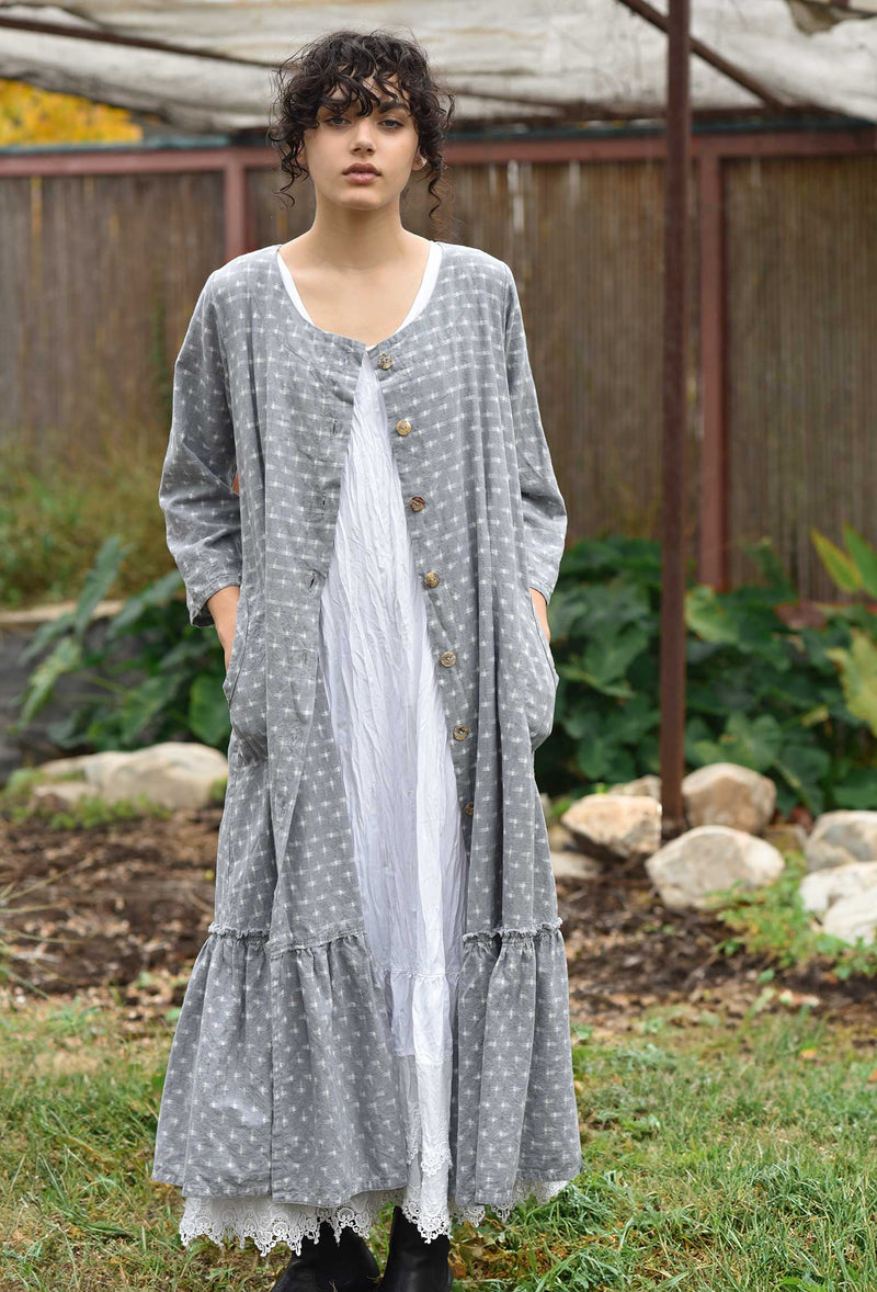 Mid Town Dress in Woven Ikat Cotton