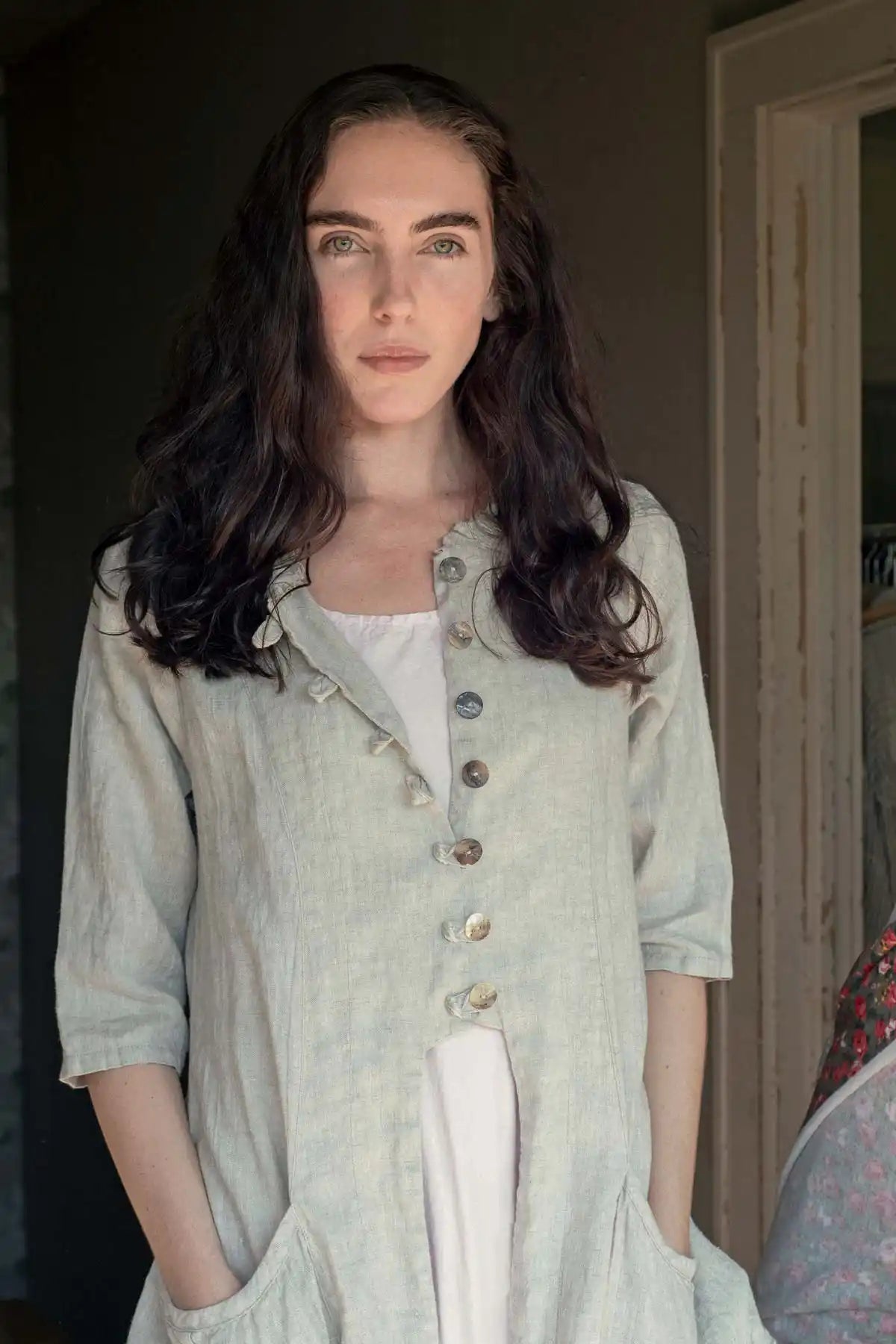 Lagenlook linen jacket outift Kate Duster in Linen, USA
