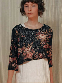 Cover Tee in Floral Cotton Lace