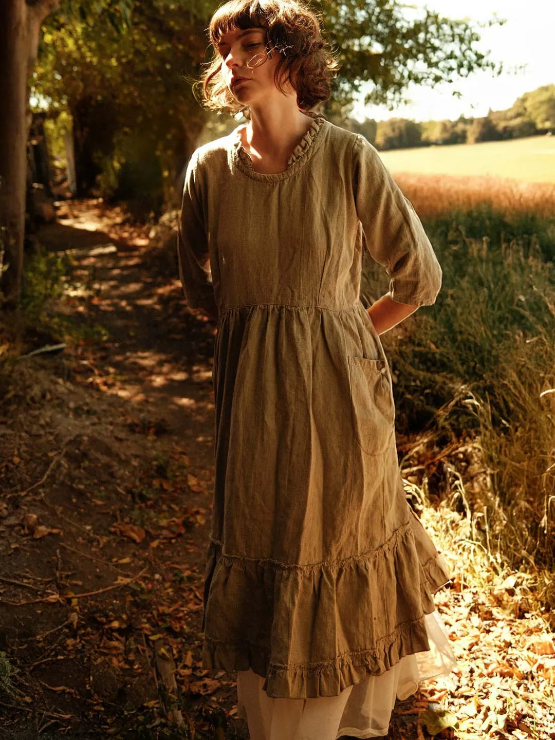 Ruth Dress, Linen Flax / 1X