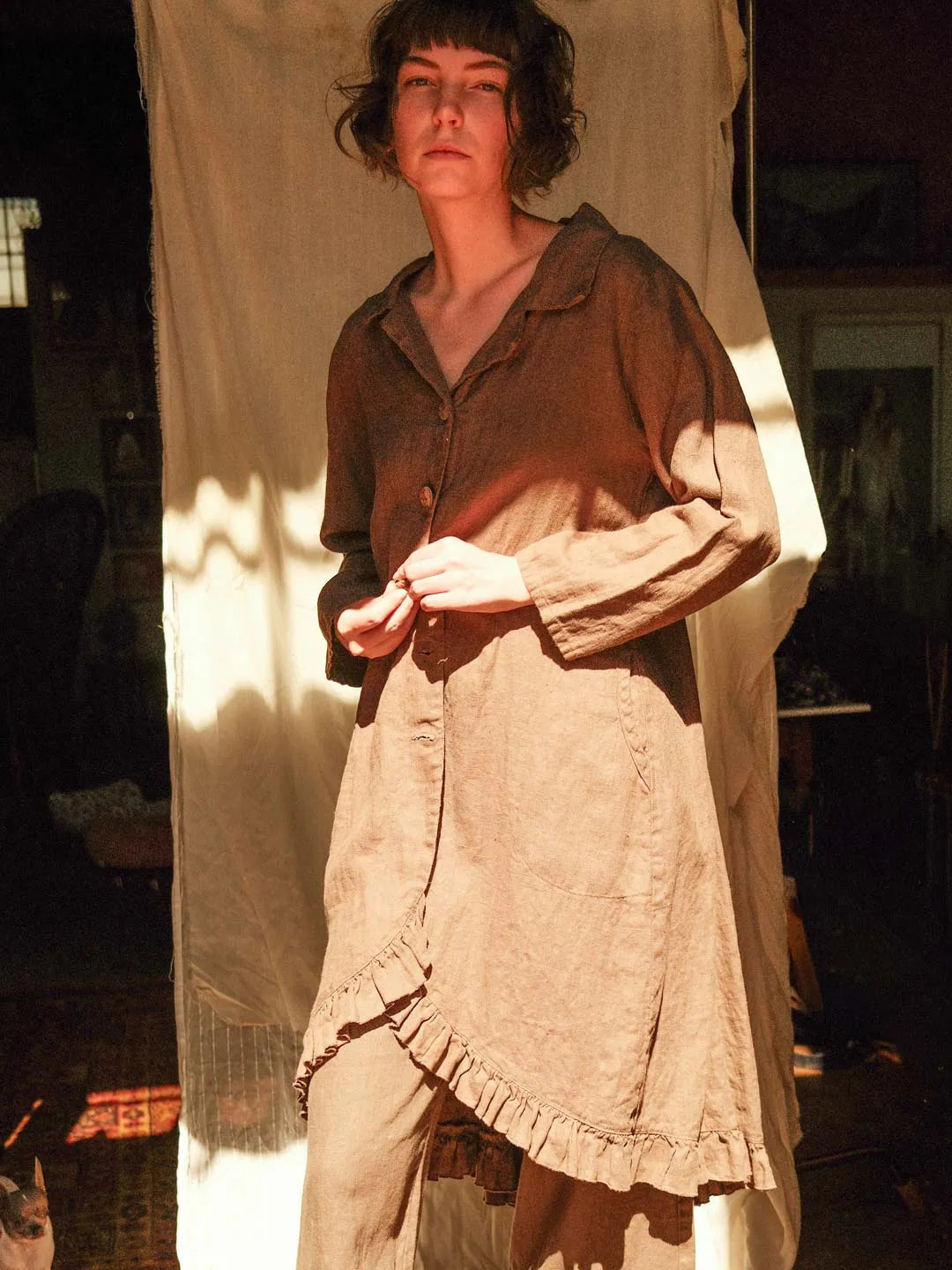 Longline lightweight linen jacket – Heart's Desire Clothing