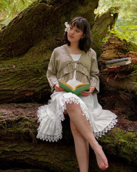 Ruffle Jacket in Linen, USA
