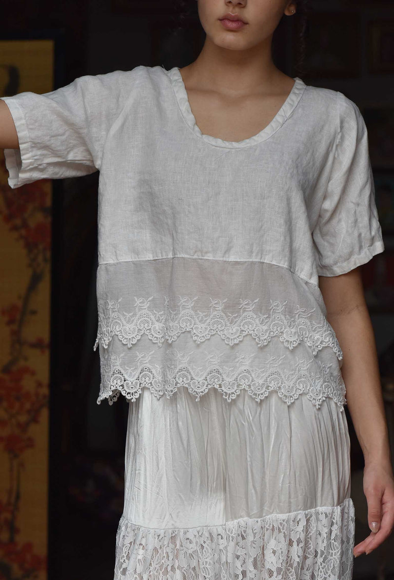 Lace Bottom Shell Top