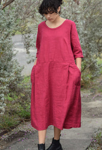 Tie Back Dress Linen