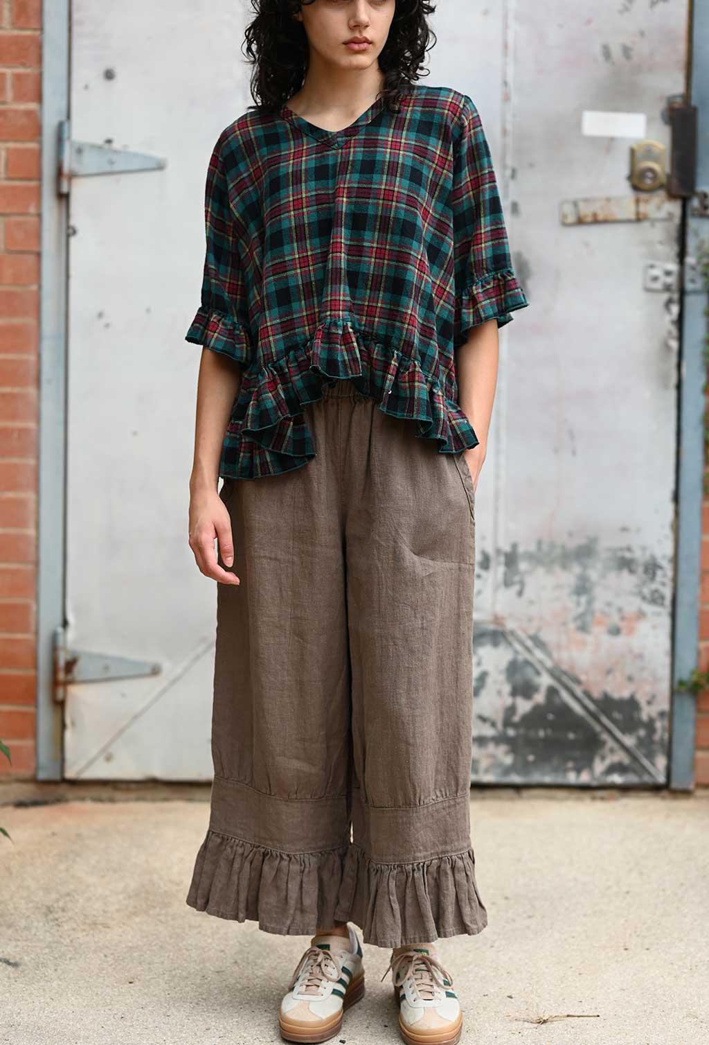 Women's Linen Pants - Janis Bloomer Long in Henna, USA – Heart's