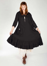 Prairie Dress Linen 3/4 sleeve