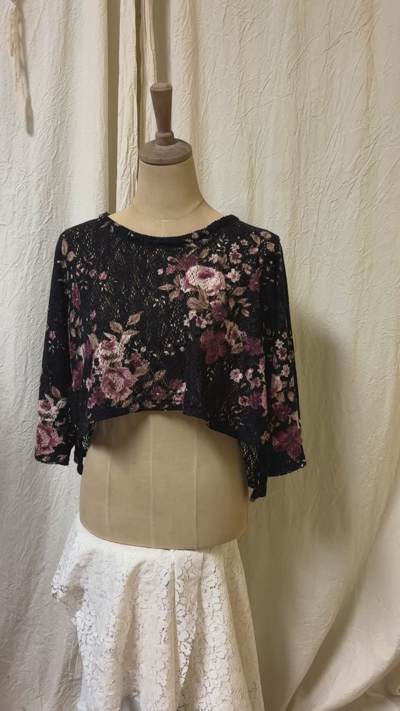 Cover Tee in Floral Cotton Lace