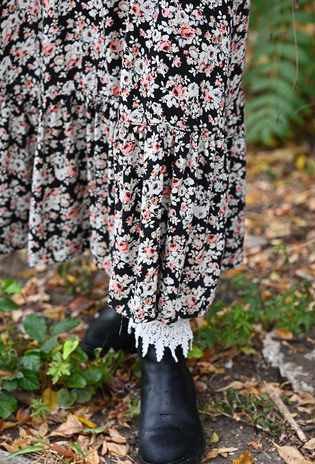 Fairy Dress in Rayon Floral Black / XS Fairy Dress in Rayon Floral Black / XS