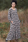 Floral Maxi Dress Fairy Dress in Rayon Floral