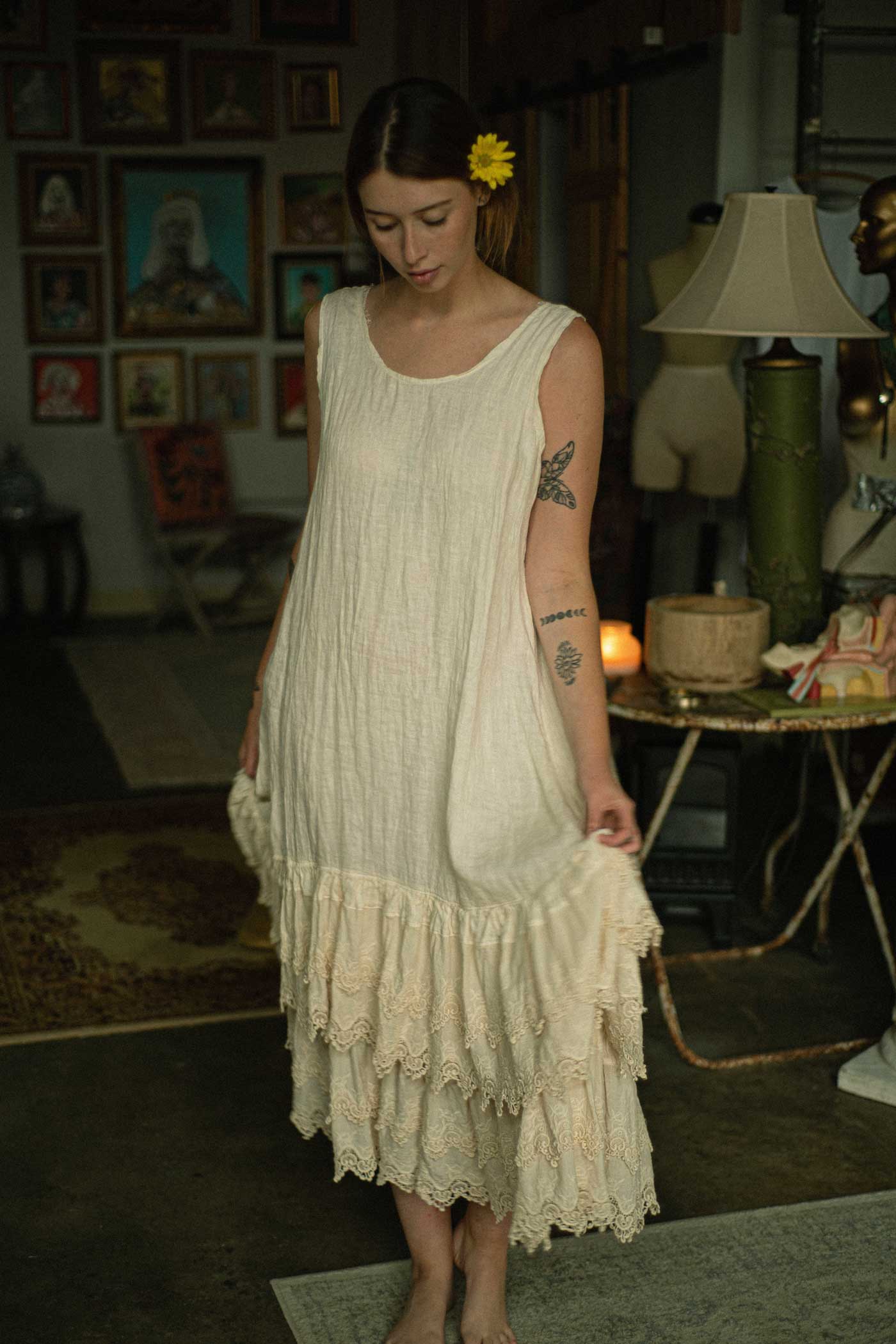 Victorian Full Slip, Linen Tea Stain / XL Victorian Full Slip, Linen Tea Stain / XL