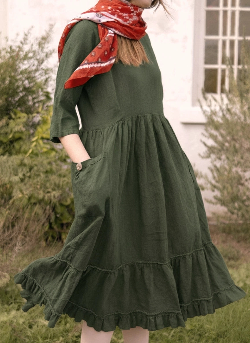 Ruth Dress, Linen Fig / XL Ruth Dress, Linen Fig / XL