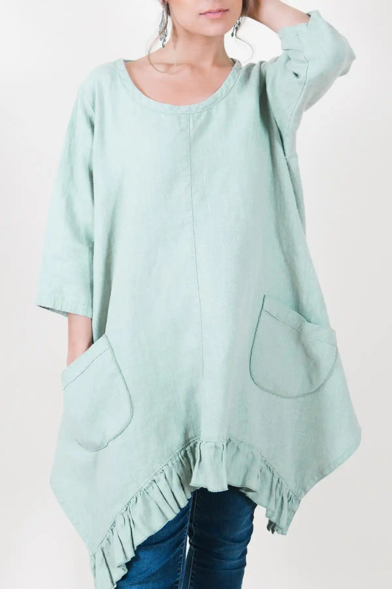 Sabrina Top in Linen, USA
