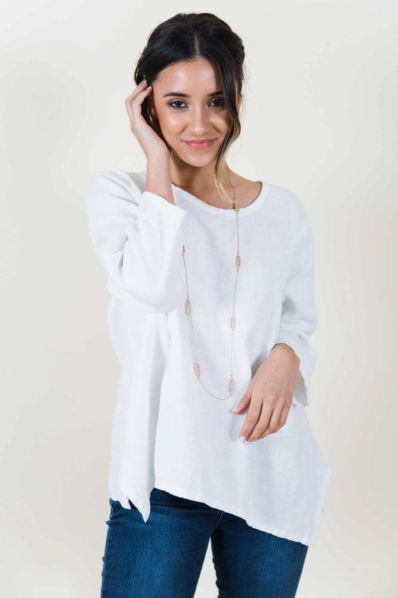 Crop Simple Tee in Linen, USA