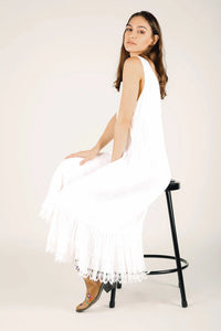 Boho Linen Slip Dress with Lace Tessa Slip Linen with Lace Trim