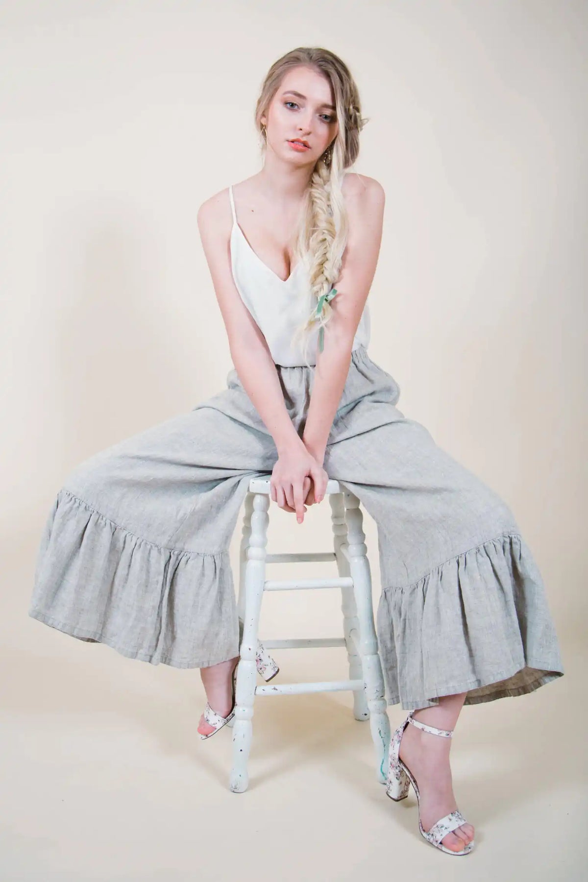 Wide Leg Linen Pants from Heart's Desire Clothing Janis Pant in Linen, USA