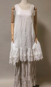 Swing Slip Short with Lace Cotton Double Ruffle
