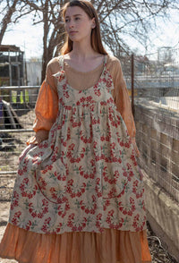 Arminda Pinafore Floral Linen