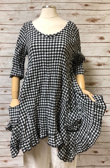 Flutter Top in Seersucker, USA