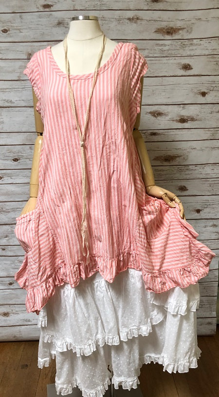 Flutter Top Rustic Woven Cotton, USA