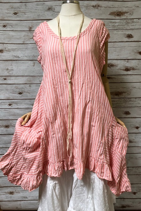 Flutter Top Rustic Woven Cotton, USA