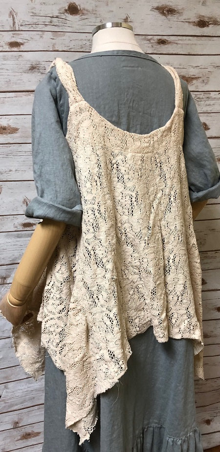 Knot Top Cotton Lace Vest