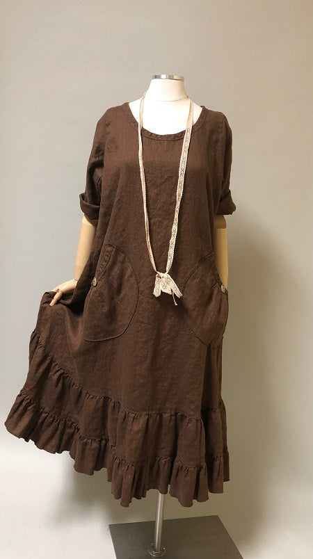 Prairie Dress - Simple Purple Linen Dress – Heart's Desire Clothing