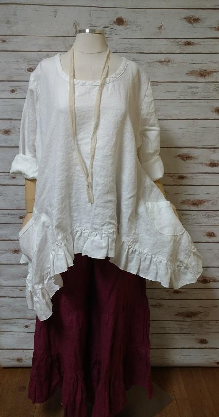 Butterfly Top Long, Linen