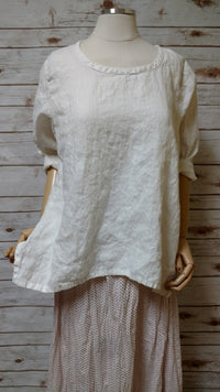 Crop Simple Tee in Linen, USA