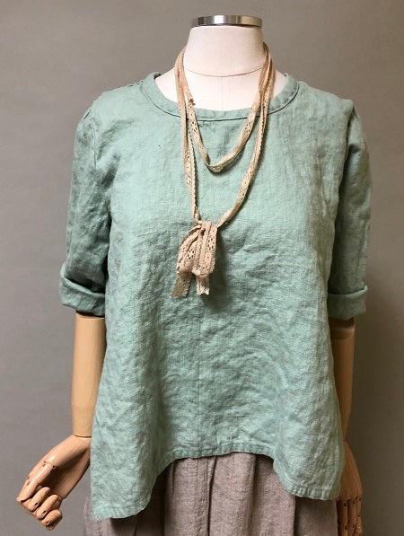 Crop Simple Tee in Linen, USA