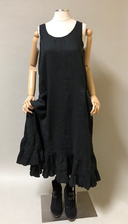 Linen Slip Dress - Tessa Pocket Slip Dress, USA Black / Xs Linen Slip Dress - Tessa Pocket Slip Dress, USA Black / Xs