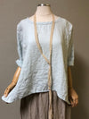Crop Simple Tee in Linen, USA