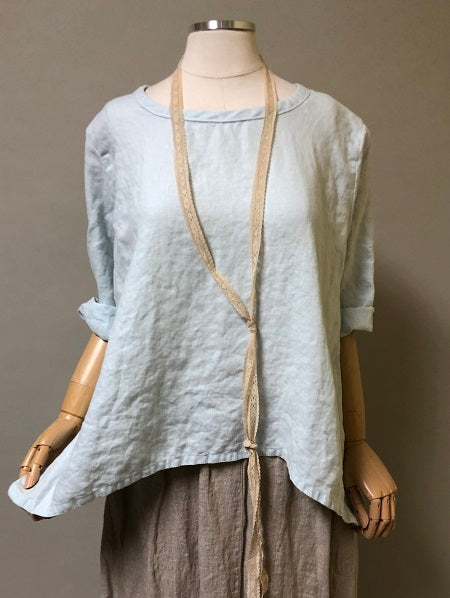 Crop Simple Tee in Linen, USA