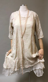 Nicole Slip Cotton Bamboo with Silk Organdy Ruffle