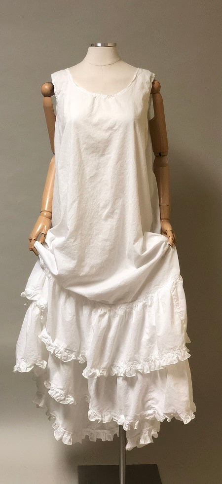 Suzanne Petticoat - Boho Ruffed Slip in Cotton Voile Chocolate / XL Suzanne Petticoat - Boho Ruffed Slip in Cotton Voile Chocolate / XL