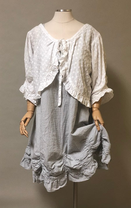 Petal Slip Dress Short Cotton Seersucker