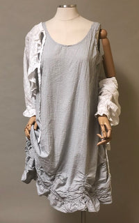 Petal Slip Dress Short Cotton Seersucker