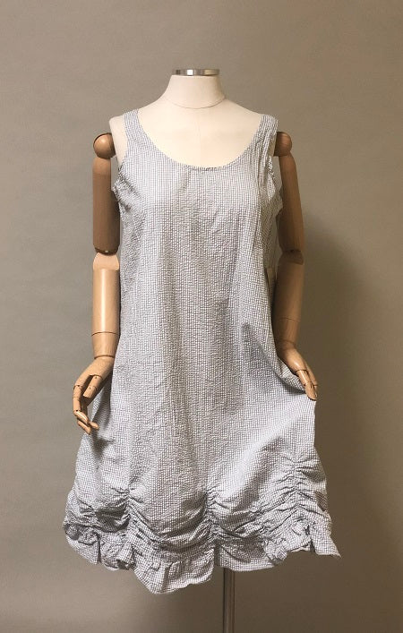 Petal Slip Dress Short Cotton Seersucker
