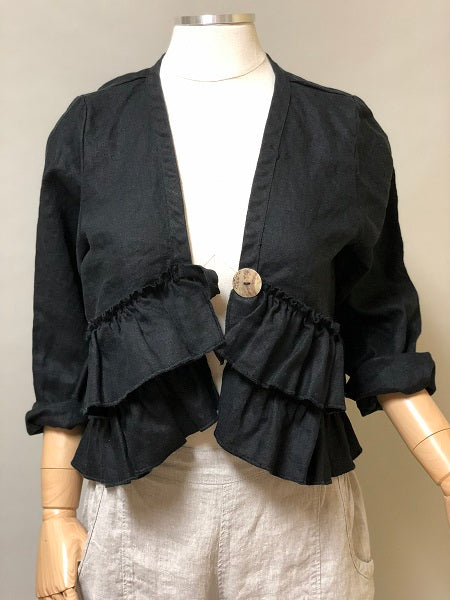 Ruffle Jacket in Linen, USA