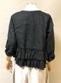 Ruffle Jacket in Linen, USA