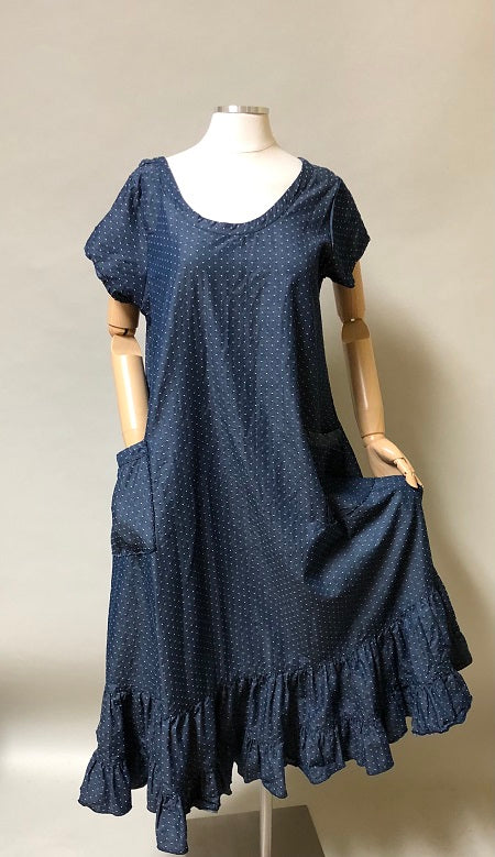 Angie Dress Cap Sleeve in Cotted Cotton Chambray