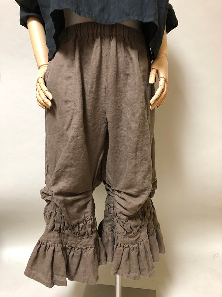Colette Linen Cotton Fused Pants - Loose Pants