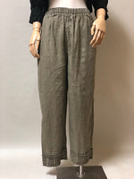 Ruched Bottom Crop Pant Linen