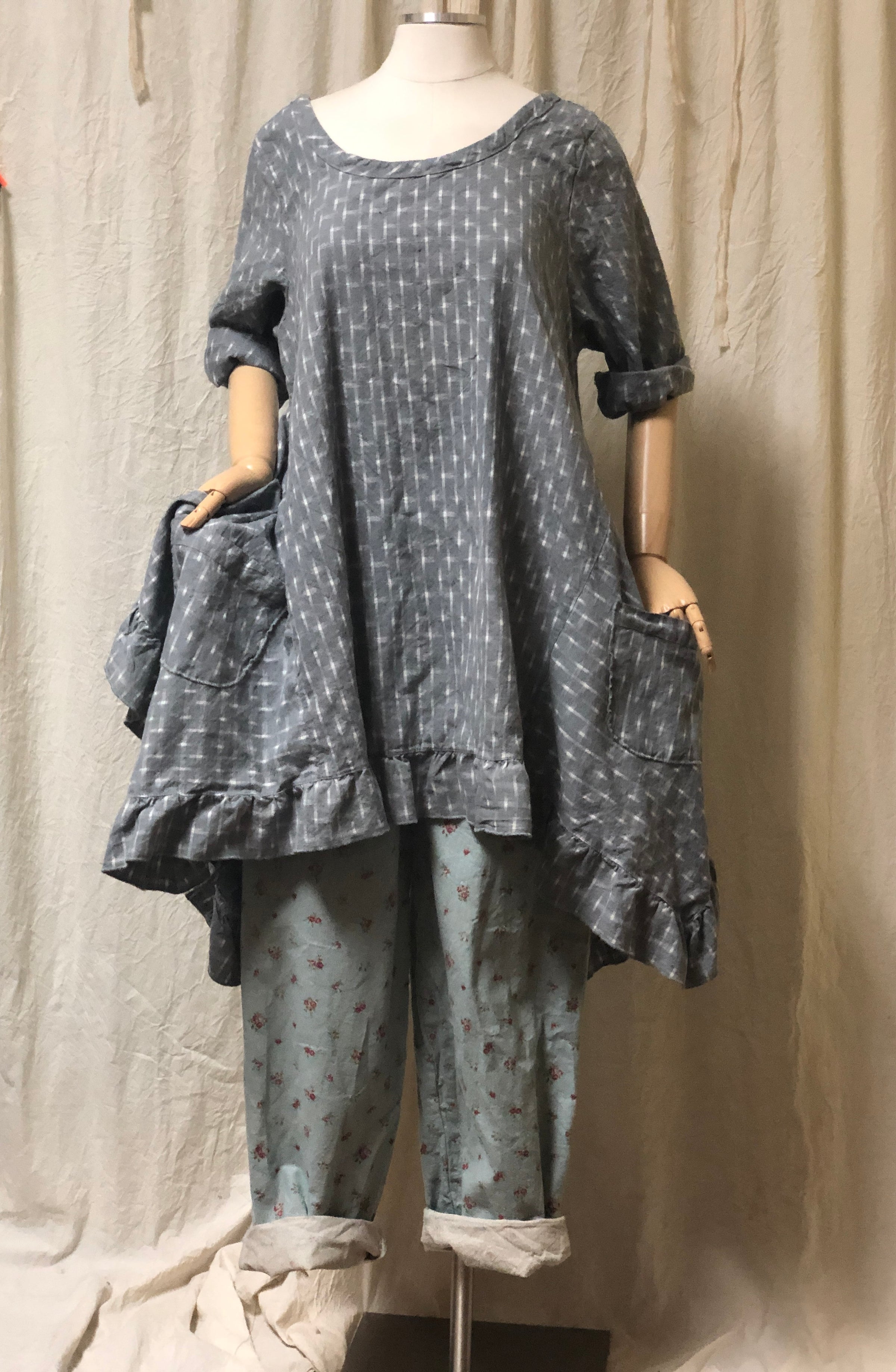 Flutter Top Ikat Woven Cotton