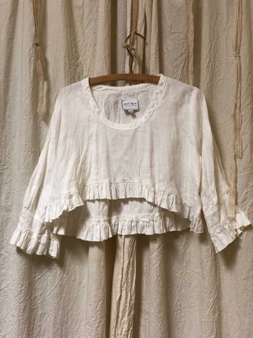 Over Shrug Top Cotton Lace Tea Stain Lace