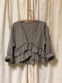 Ruffle Jacket in Linen, USA