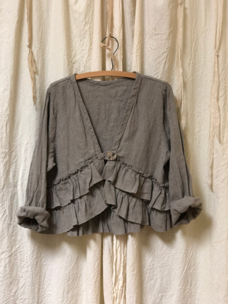 Ruffle Jacket in Linen, USA